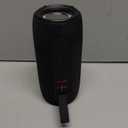 gamocesh Wireless Portable Bluetooth Speaker: IPX6 Waterproof Outdoor Audio, fm Radio, USB/ AUX/ SD Card Play, LEDlights, TWS interconnected Stereo, Travel/ Camping/ Bike/ Family/ Party (Black）