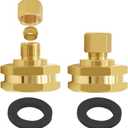 Joywayus 2PCS Brass 3/4" GHT Female Garden Hose Thread to 3/8" OD Compression Tubing Adapter US Standard Faucet Adapter Convert