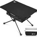 MOONCY Portable Camping Table, Ultralight Beach Table with Oil-Proof Mat and Mesh Storage Bag, Aluminum Alloy Folding Table for Hiking, Tailgating, Backpacking, Fishing, Beach & Picnic, Black