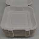 40 Pcs Green Smart Products 6 X 6" Compostable Clamshell Food Containers, Heavy-Duty Hinged Container, Disposable Bagasse Eco-Friendly Natural Takeout to go Box, Made from Sugarcane Plant