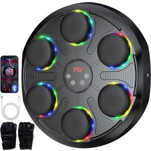 Music Boxing Machine for Adults Teen- Smart Rhythm Sync, 12 Preset Modes, 12 Speeds, Fun Boxing Game Equipment Music Punching Machine for Teen, Women, Men (Standard)