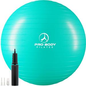 ProBody Pilates Exercise Ball - Multiple Sizes Gym Grade Balance Ball for Fitness, Yoga, Workout, Pregnancy & Physical Therapy (65 cm, Aqua)