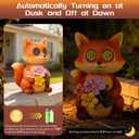 Garden Statues Fox with Solar Moving LED Eyes Outdoor Animal Figurines Decorations for Patio Yard Lawn Ornaments Gifts for Birthday Easter Housewarming (Fox)