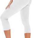 TNNZEET Capri Leggings for Women - Tummy Control Black Leggings with Pockets High Waisted Yoga Pants Workout Cycling Leggings, Small Medium