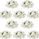 NUPTIO Flower Ball Arrangement Bouquet - 10 Pcs 15.7 inch Diameter White Fake Flowers Roses Balls for Centerpieces Tables - Artificial Rose Arrangements for Wedding Centerpiece Table Decorations