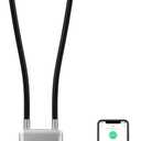 eLinkSmart Fingerprint Cable Lock, 6" Long Shackle Small Keyless Biometric Waterproof Bluetooth Smart Padlock for Gate Outdoor Fence Fridge Gym Locker Cabinet Gun Pool Yard Pantry Helmet Ski - Silver