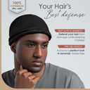 Silk Satin Lined Halo Turban Head Wrap Pre-Tied Skull Cap for Men and Women Sleeping Bonnet Hair Cover Chemo Hair Loss Hat, Size: X-Large