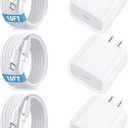[3 Pack] USB C Charger Block, Fast Charging 20W USB-C Power Adapter Fit for Phone 17/16/15/17 Pro/Pro Max/Plus,i Pad, AirPods，Apple Watch and More，10FT Type C Cords