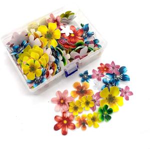 320pcs Edible Cupcake Topper Luau Hawaii Flowers Wafer Paper Hawaiian Cake Topper Decoration