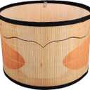 Uonlytech Drum Lamp Shade, E26/E27 Vintage Bamboo Lampshade Boho Chandelier Lamp Cover Replaceable Accessories for Pendant Floor Tables Lamps, 30X30x20CM