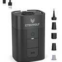 ETENWOLF AIR 5 Air Pump for Inflatables, Portable Electric Air Pump with 5200 mAh Battery, 4X Quick Inflator & Deflator, 4.5 kPa & 720 L/ min Pump for Pool Floats, Vacuum Storage Bags (Black)