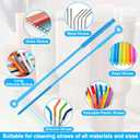 XANGNIER 4 PCS Water Bottle Cleaner Brush Set for Stanley Tumbler 40 oz/30 oz/20 oz Cup,Multifunctional Bottle Brush and Long Silicone Straw Cleaner Brush,Cleaning Kit for Owala/Yeti Cup Accessories