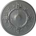 Ekena Millwork CM27FLPLS Flower Ceiling Medallion 27"OD x 1 1/8"P (Fits Canopies up to 3 7/8") Hand-Painted Platinum