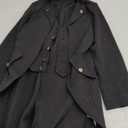 rrhss Boys Gothic Tailcoat Jacket Halloween Costume Jackets Vintage Black Steampunk VTG Victorian Long Coat, 120