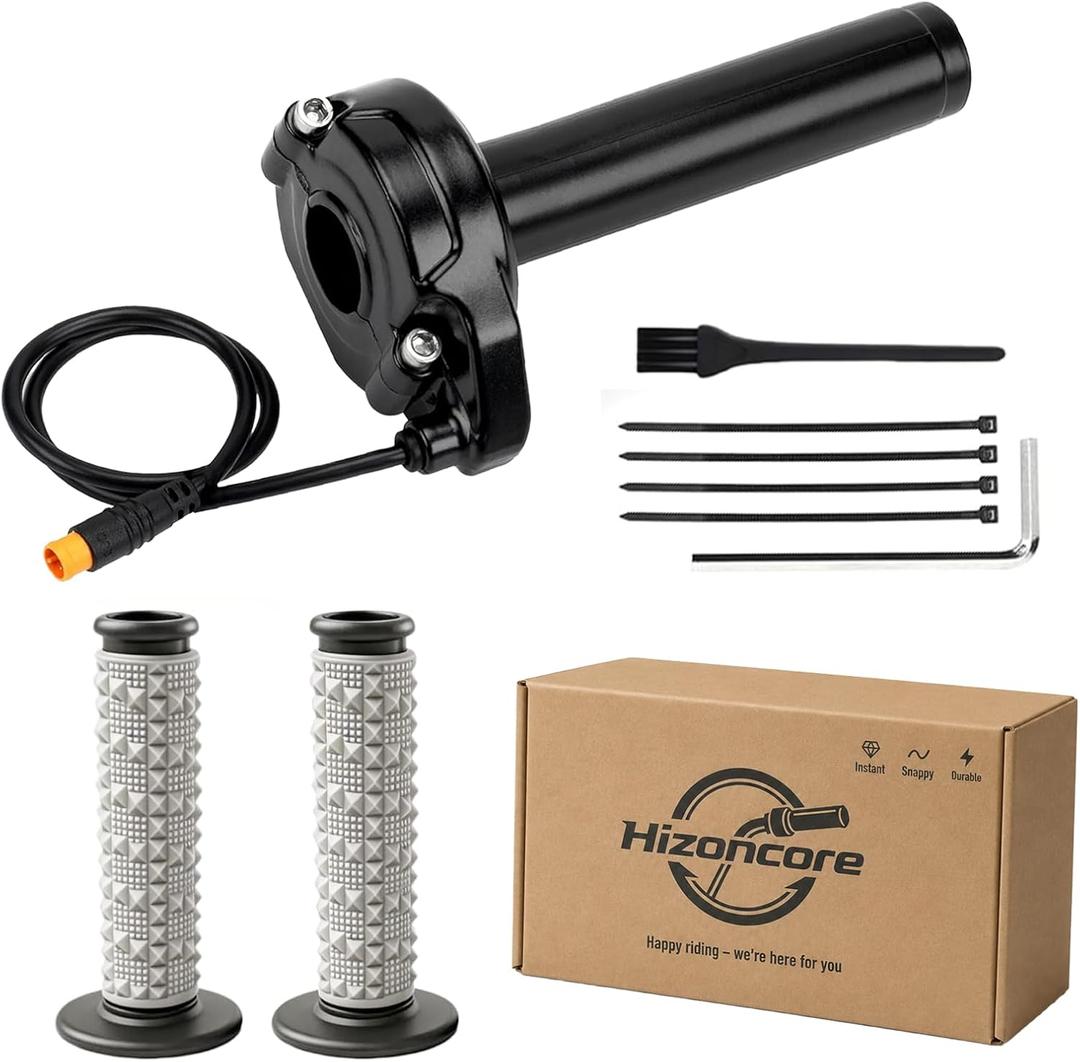 Ebike Full Twist Throttle for Macfox, 3 Pin Surron Style Throttle Grip Kit 12V-72V Compatible with HappyRun Freego Heybike Electric Dirt Bike