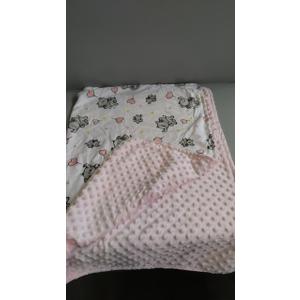 DaysU Plush Flannel Sherpa Baby Blanket for Girls Boys, Portable Reversible Soft Micro Fleece Baby Crib Throw Blanket with Animal Print for Newborn and Nursery, Elephant, 30"x40"