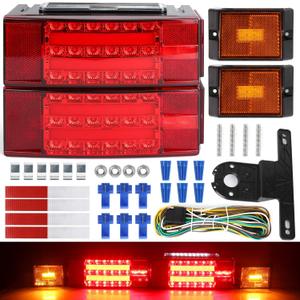 LINKITOM New Submersible LED Trailer Light Kit, Super Bright Brake Stop Turn Tail License Lights for Camper Truck RV Boat Snowmobile Over 80" Inches LINKITOM New Submersible LED Trailer Light Kit, Super Bright Brake Stop Turn Tail License Lights for Camper Truck RV Boat Snowmobile Over 80" Inches