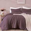 WRENSONGE Queen Comforter Set - 3 Pieces Prewashed Deep Purple Comforter Soft Lightweight for All Seasons,Down Alternative Comforters Queen Size with 2 Pillow Shams (Italian Plum)