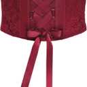 BlackButterfly 5.5 Wide Corset Waspie Elastic Lace Belt (XX-Large, Red)