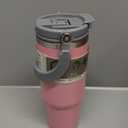 30 oz Tumbler with Handle and Straw Lid, Double Walled Vacuum Insulated Water Bottle Leakproof Tumbler Travel Coffee Mug Thermal Cup, Cupholder Friendly for Office, Home, Sport, Pink