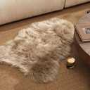 Ashler Faux Fur Rug, Beige Area Rugs, Fluffy Sheepskin Fur Rug, Fuzzy Ultra Soft 2 x 3 Ft Rugs, Machine Washable Shag Rug, Nursery Throw Rugs for Bed, Living, Kids Room