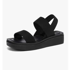 mysoft Women's Platform Wedges Sandals Slingback Lightweight Elastic Ankle Strap Low Wedges Walking Sandals Comfortable Slip On Casual Shoes, Size 8.5 M