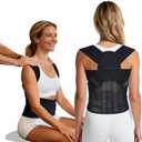 Full Back Posture Corrector for Women & Men  Pull-Back System Posture Brace  Wide Soft Straps, Breathable Mesh, Adjustable Support for Slouching, Rounded Shoulders & Upper Spine Pain Relief (XS/S(Waist:24.8"-32.7"))