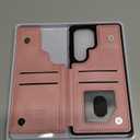 DJDUCK Designed for Samsung Galaxy S25 Ultra Case Wallet with Card Holder, [Magnetic Clasp Cover] [RFID Blocking Leather Protection] Shockproof Women Men Cases for Samsung S25 Ultra Pink