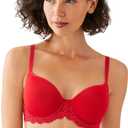 Wacoal Womens Embrace Lace Lightly Padded Underwire Mid Coverage T-Shirt Bra, 853191 (32DDD)