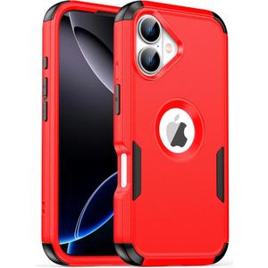 for iPhone 17 Magnetic Case,Compatible with Magsafe,2X Screen Protector,Heavy Duty Protection,Rugged & Durable Phone Case for iPhone 17 Case,Red
