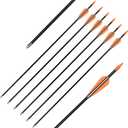 Elong Fiberglass Arrows Archery 24 Inch Target Shooting Practice Safetyglass Recurve Bows Suitable for Youth Children Woman Beginner (12 pcs)