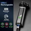 2-Pack Electric Rotary Shavers for Men 3D Floating Head Rotary Razor USB-C Rechargeable Easy Clean Magnetic Head Ideal Gift for Dad Husband Travel Razor for Men