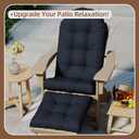 Outdoor Chaise Lounge Cushion 72x21x4 Inch, Dark Blue | 50x21 Adirondack Chair Cushion with 21x23 Ottoman, Rocking Chair Pad with Ties for Patio Furniture, Waterproof Fade Resistant