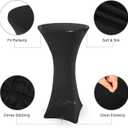 REDCAMP 24" Cocktail Table with Black Cover, Folding Round Bar Table Pub Table with Flip-Up Top for Parties Restaurant, 30" /45" Two Heights Adjustable