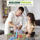 Magnetic Building Blocks 104PCS, STEM Magnet Blocks for Ages 4-8, Montessori Learning Toys for Kids, Sensory Magnetic Cubes for Boys & Girls, Educational Building Set for Birthday