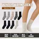 Women Wool Socks Thermal Boot Socks Winter Extra Thick Cozy Sock For Women (Size: 5-11, White)