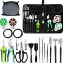 Bonsai Tree Kit, 20 Pcs Gardening Succulent Tools Set, Bonsai Tool Kit Include 262 Feet Bonsai Wire, 29.5"x29.5" Plant Repotting Mat, Bonsai Scissors, Pruning Shears, Unique Gift for Indoor Gardening