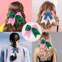 4Pcs Cute Hair Clips Pink Green Bow Blue Pink Blue Polka dot Bow for Women Princess Witch Hair Accessories for Halloween Christmas Gifts