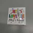 Jesus Loves Me This I Know Christian Baby Girl Boy Nursery Room Wood Box Decor Sign, Neon Smiley Christian Toddler Room Decorations for Baby Boys Girls