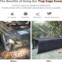 Live Animal Trap Cage with Cover, Cat Trap for Stray Cats 32 Inch Heavy Duty Folding Skunk Traps with Real Door for Raccoons, Opossums, Groundhogs, Skunks, Feral Cats, Squirrels-(32 x 10 x 12 inches)