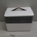 CTIME 3-Tier Medicine Organizer - Portable Medicine Cabinet with Leather Handle, Empty First Aid Kit for Home