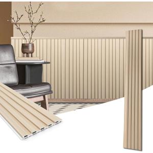 Art3d 48 x 6 Inch WPC Wood Slat Wall Panels, 3D Wall Accents, 16-Pack, Oak
Real Wood Grain, Durable, Water Resistant, Wear-Resistant, No Emission, Eco-Friendly, Easy to Care, for Living Room, Bedroom