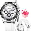 OLEVS Women Watch Fashion Rose Gold Diamond Analog Quartz Female Watches for Women Luxury Dress Ladies Stainless Steel Luminous Waterproof Date Wristwatches (5618-silver)