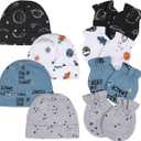 Gerber Baby Boy No Scratch Mittens & Caps Set, Newborn