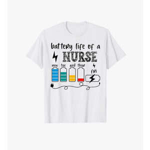 funny school nurse battery life of a nurse gift for nursing T-Shirt 3XL