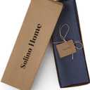 2 x Solino Home Navy Blue Placemats Set of 4-100% Pure Linen Placemats 14 x 14 Inch for Spring, Summer, Mothers Day, Memorial Day - Fete