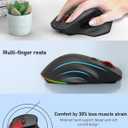 Redragon Large Wireless Gaming Mouse for Big Hands, Tri-Modes 2.4G/Bluetooth/Wired Rechargeable Ergo RGB Mouse with 2 Side Buttons, 6 Backlit Modes, Programmable Macro Gamer Mouse