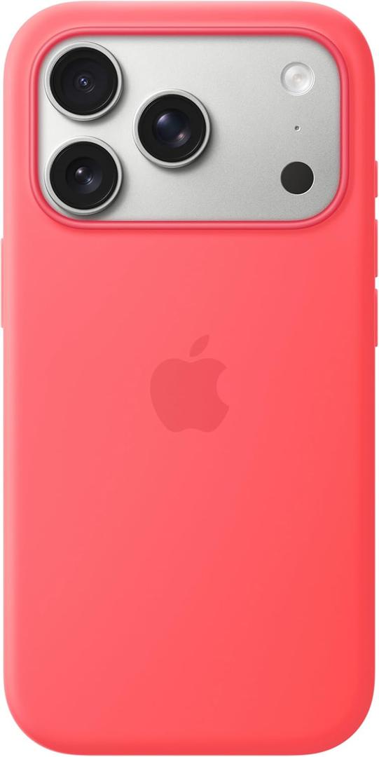 Apple iPhone 17 Pro Silicone Case with MagSafe and Camera Control: Lightweight Phone Case, Wireless Charging Compatible, Smooth Matte Finish; Bright Guava