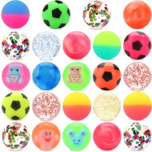 JYXT 24pcs Bouncy Balls for Kids Treasure Box Toys for Classroom Party Favors for Toddlers Kids 3-5 4-8 8-12 Birthday Christmas Goodie Bag Stuffers Gifts