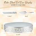 12 Inch Silver Cake Stand Set Metal Round Cupcake Dessert Stand with Cake Cutting, Spatula Wedding Cupcake Pastry Display Candy Holder Display for Wedding Party Birthday Baby Shower(Classic)